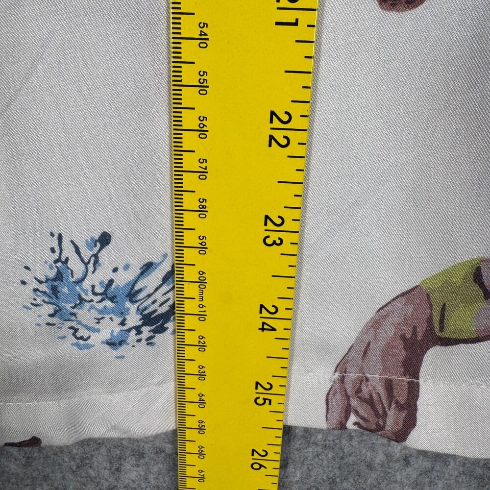 Todd Snyder Camp Shirt Mens XL White Loop Collar Diver Tencel Pocket Untucked - Picture 11 of 11